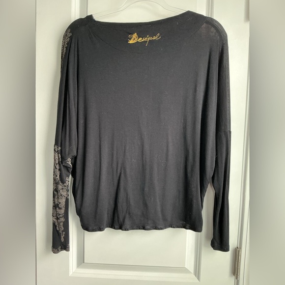 Desigual Women’s Floral Abstract Boat Neck Long Sleeve (Size M) - Picture 2 of 7